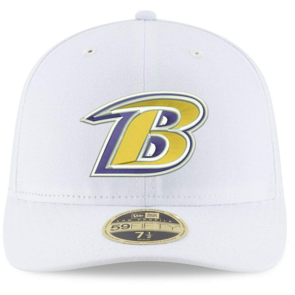 Baltimore Ravens New Era Omaha Low Profile 59FIFTY Fitted Hat - White - NFL
