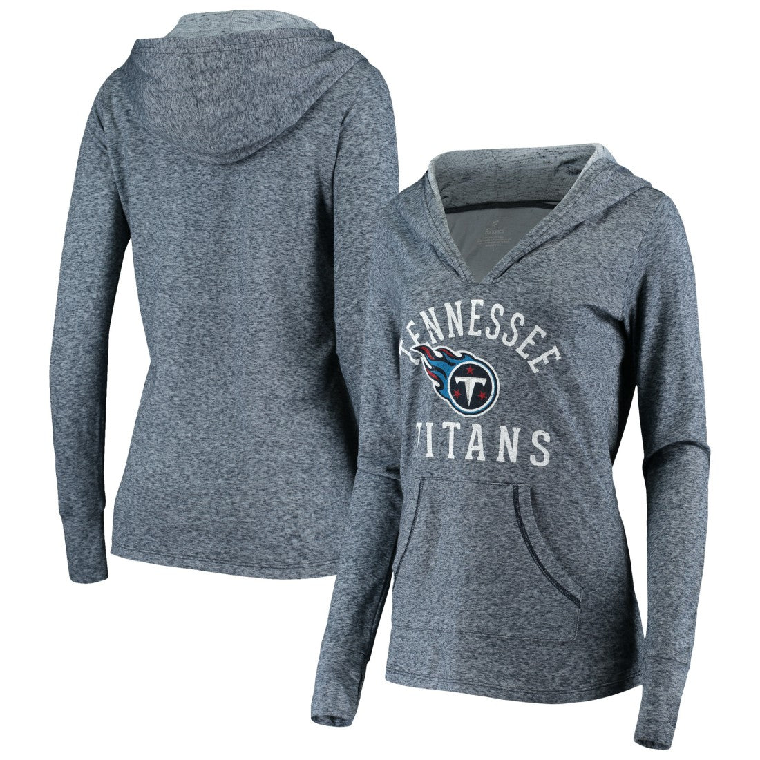 Tennessee Titans Women's Doubleface Slub Pullover Hoodie - Heather Navy - Fanatics