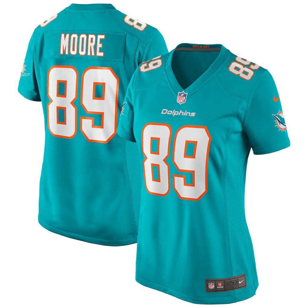 Nat Moore Miami Dolphins Women's Game Retired Player Jersey - Aqua - Nike