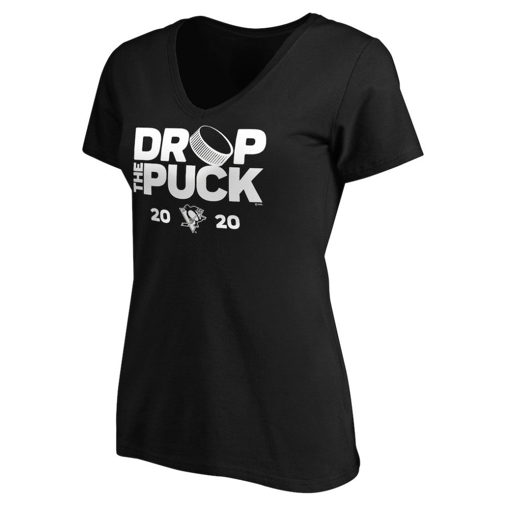 Pittsburgh Penguins Women's Drop the Puck V-Neck T-Shirt - Black | NHL discount