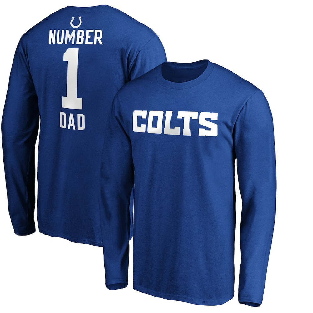 Indianapolis Colts #1 Dad Long Sleeve Team Logo T-Shirt - Royal - NFL