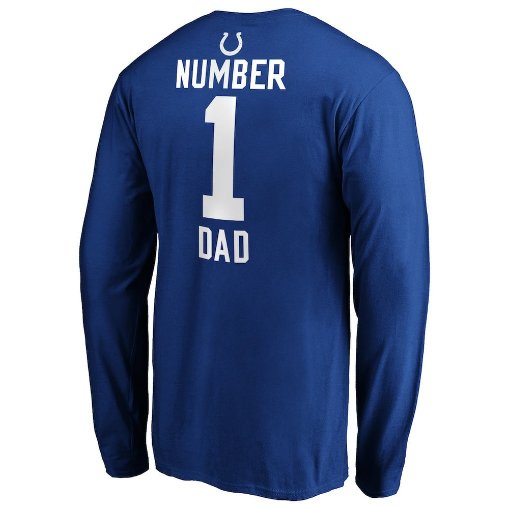 Indianapolis Colts #1 Dad Long Sleeve Team Logo T-Shirt - Royal - NFL