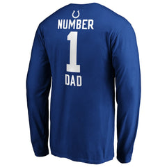 Indianapolis Colts #1 Dad Long Sleeve Team Logo T-Shirt - Royal - NFL