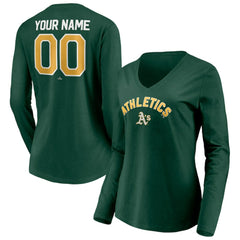 Athletics Women's Personalized Winning Streak Name & Number Long Sleeve V-Neck T-Shirt for sale