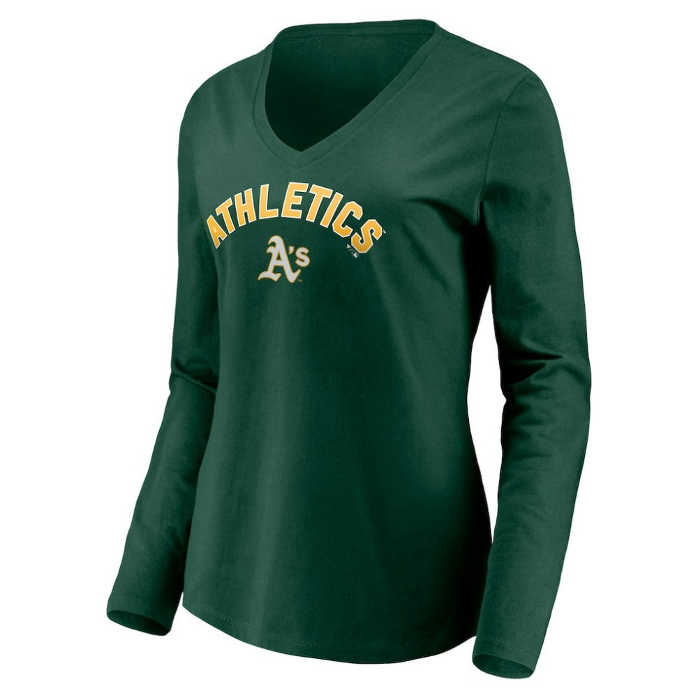 Athletics Women's Personalized Winning Streak Name & Number Long Sleeve V-Neck T-Shirt for sale