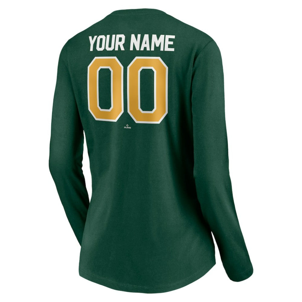 Athletics Women's Personalized Winning Streak Name & Number Long Sleeve V-Neck T-Shirt for sale