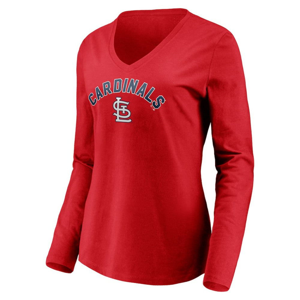 St. Louis Cardinals Women's Personalized Winning Streak Name & Number Long Sleeve V-Neck T-Shirt Discount