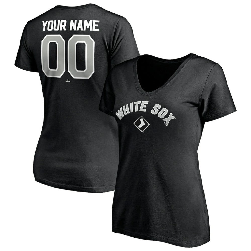 Chicago White Sox Women's Personalized Winning Streak Name & Number V-Neck T-Shirt Discount