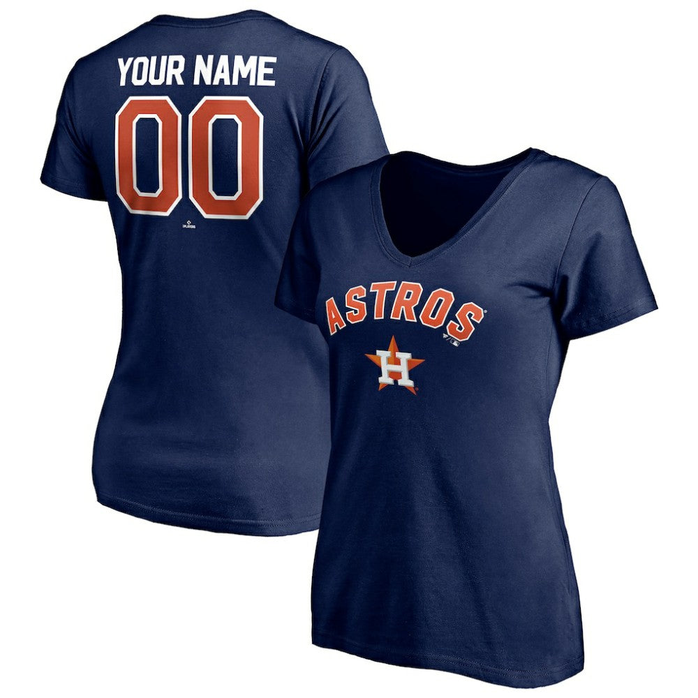 Houston Astros Women's Personalized Winning Streak Name & Number V-Neck T-Shirt Discount