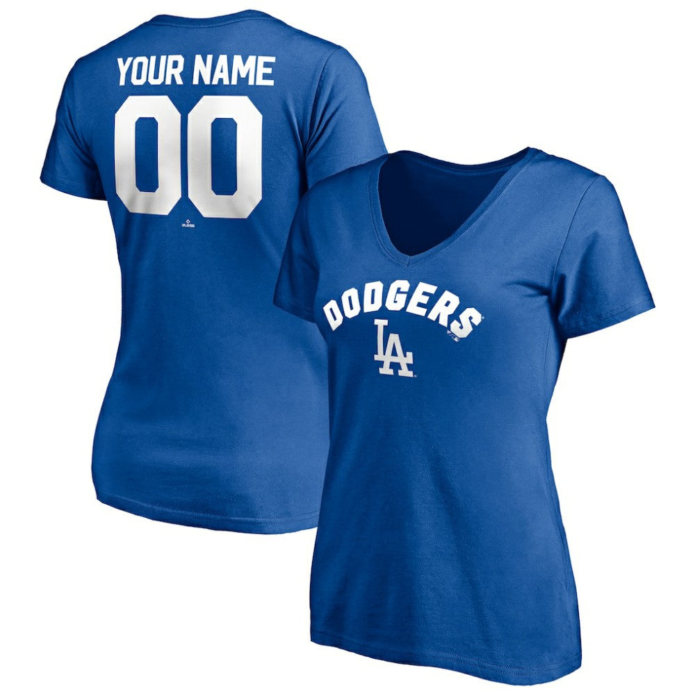 Los Angeles Dodgers Women's Personalized Winning Streak Name & Number V-Neck T-Shirt Near Me