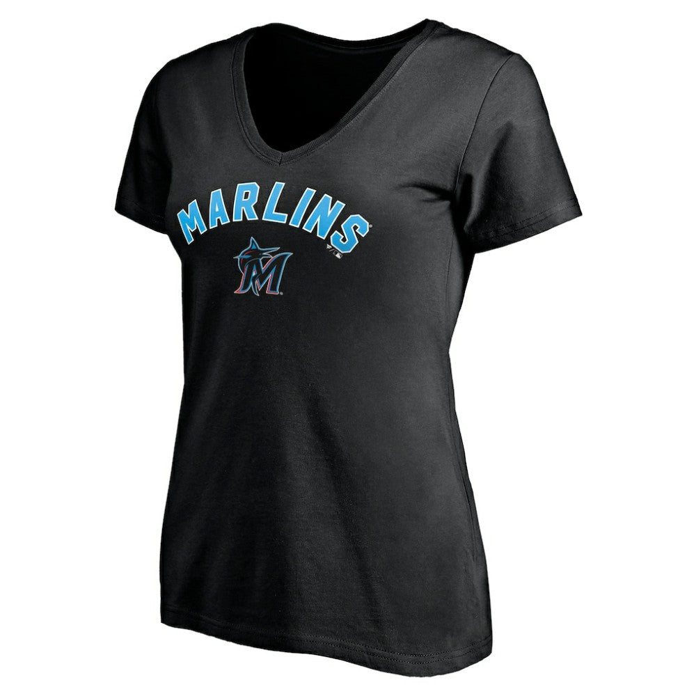 Miami Marlins Women's Personalized Winning Streak Name & Number V-Neck T-Shirt Discount