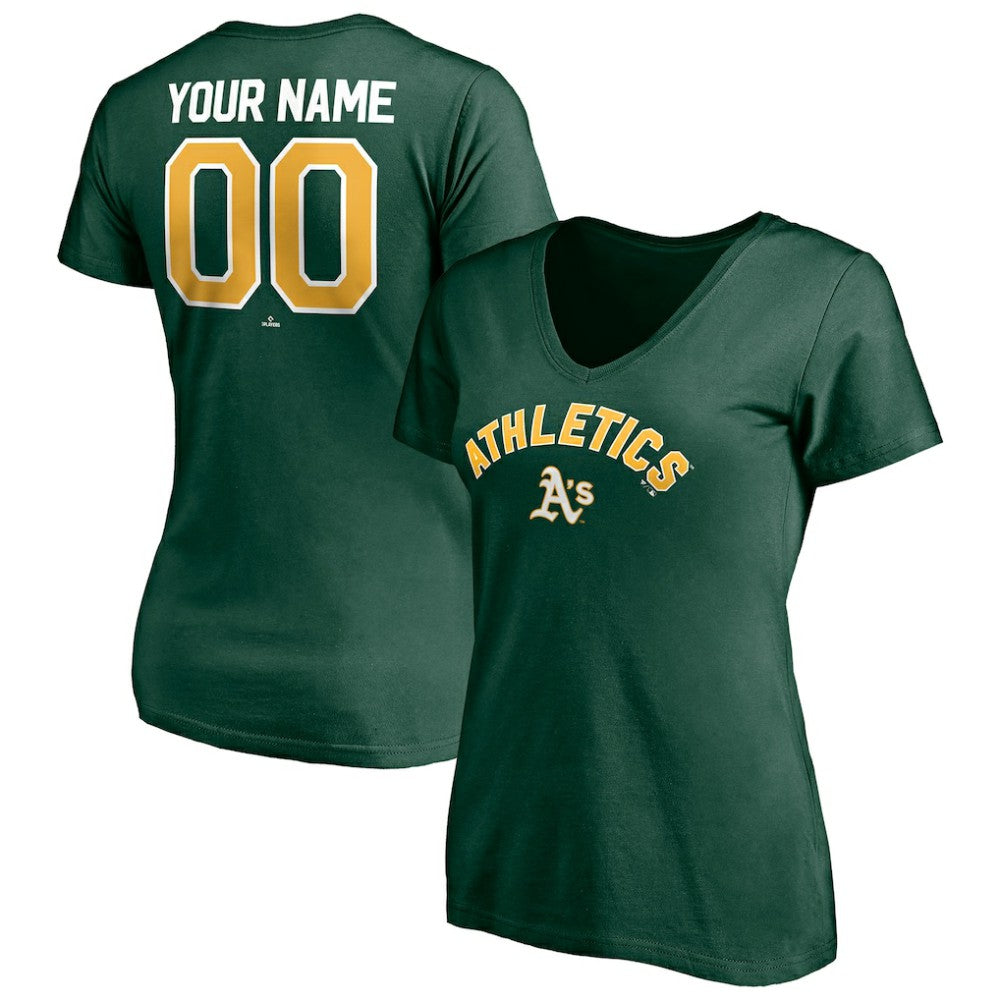Athletics Women's Personalized Winning Streak Name & Number V-Neck T-Shirt for sale