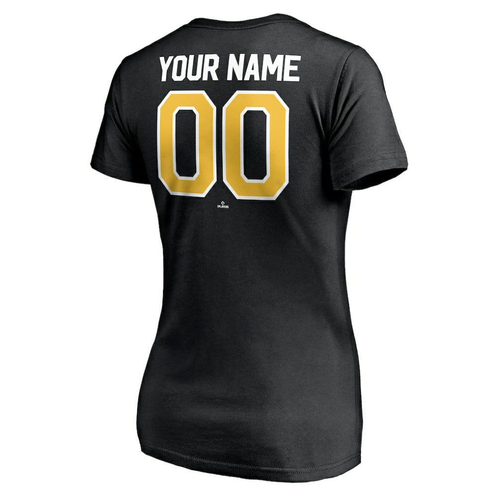Pittsburgh Pirates Women's Personalized Winning Streak Name & Number V-Neck T-Shirt Outlet