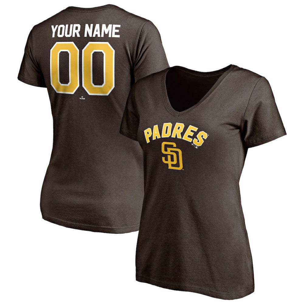 San Diego Padres Women's Personalized Winning Streak Name & Number V-Neck T-Shirt for sale