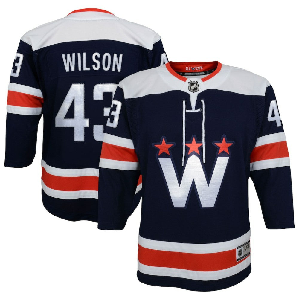 Tom Wilson Washington Capitals Youth 2020/21 Alternate Premier Player Jersey - Navy | NHL Clearance