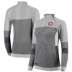 Chicago Cubs Levelwear Women's Verse Asymmetrical Raglan Tri-Blend Quarter-Zip Jacket Sale