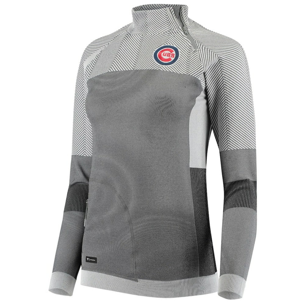 Chicago Cubs Levelwear Women's Verse Asymmetrical Raglan Tri-Blend Quarter-Zip Jacket Sale