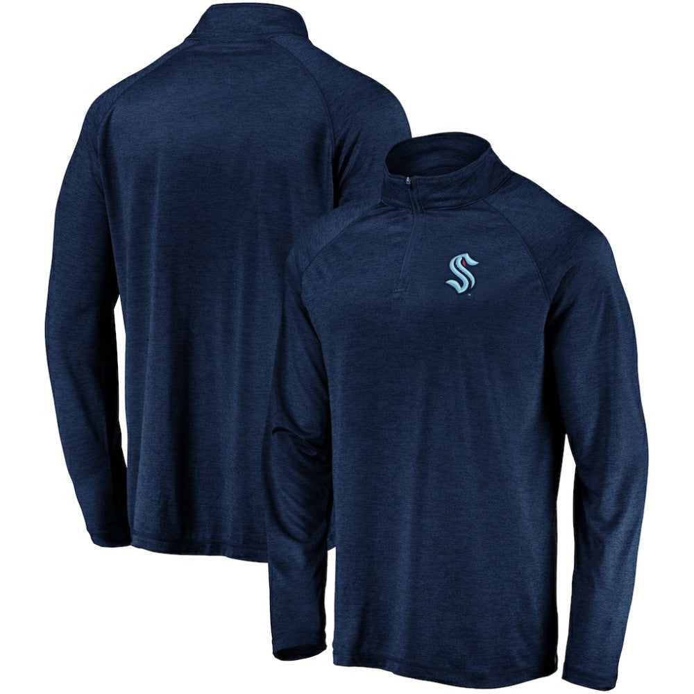 Seattle Kraken Fanatics Primary Logo Quarter-Zip Pullover Fleece Jacket - Navy | Fanatics sale