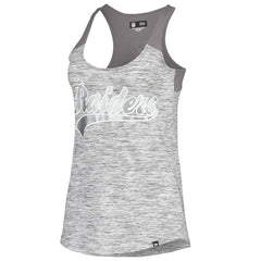 Las Vegas Raiders New Era Women's Space Dye Racerback Scoop Neck Tank Top - Silver/Black - NFL
