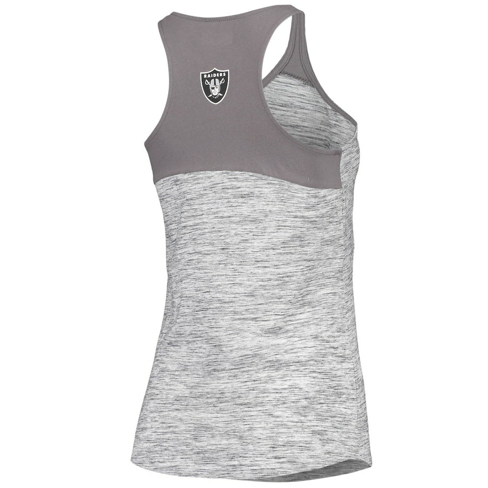 Las Vegas Raiders New Era Women's Space Dye Racerback Scoop Neck Tank Top - Silver/Black - NFL