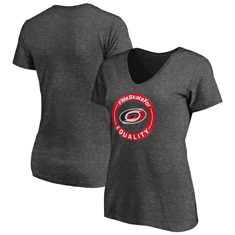 Carolina Hurricanes Women's #WeSkateFor V-Neck T-Shirt - Heather Gray | NHL online