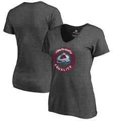 Colorado Avalanche Women's #WeSkateFor V-Neck T-Shirt - Heather Gray | NHL on sale