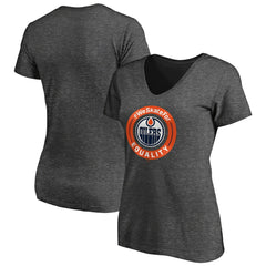 Edmonton Oilers Women's #WeSkateFor V-Neck T-Shirt - Heather Gray | NHL sale