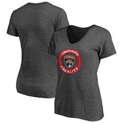 Florida Panthers Women's #WeSkateFor V-Neck T-Shirt - Heather Gray | NHL Clearance