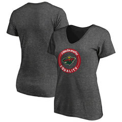 Minnesota Wild Women's #WeSkateFor V-Neck T-Shirt - Heather Gray | NHL online