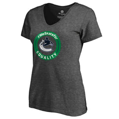 Vancouver Canucks Women's #WeSkateFor V-Neck T-Shirt - Heather Gray | NHL sale