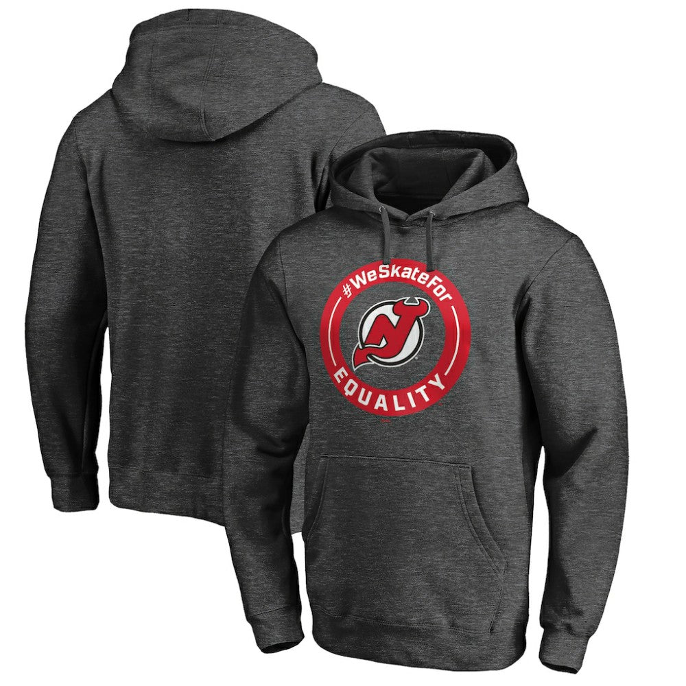New Jersey Devils #WeSkateFor Pullover Hoodie - Heather Gray | NHL discount