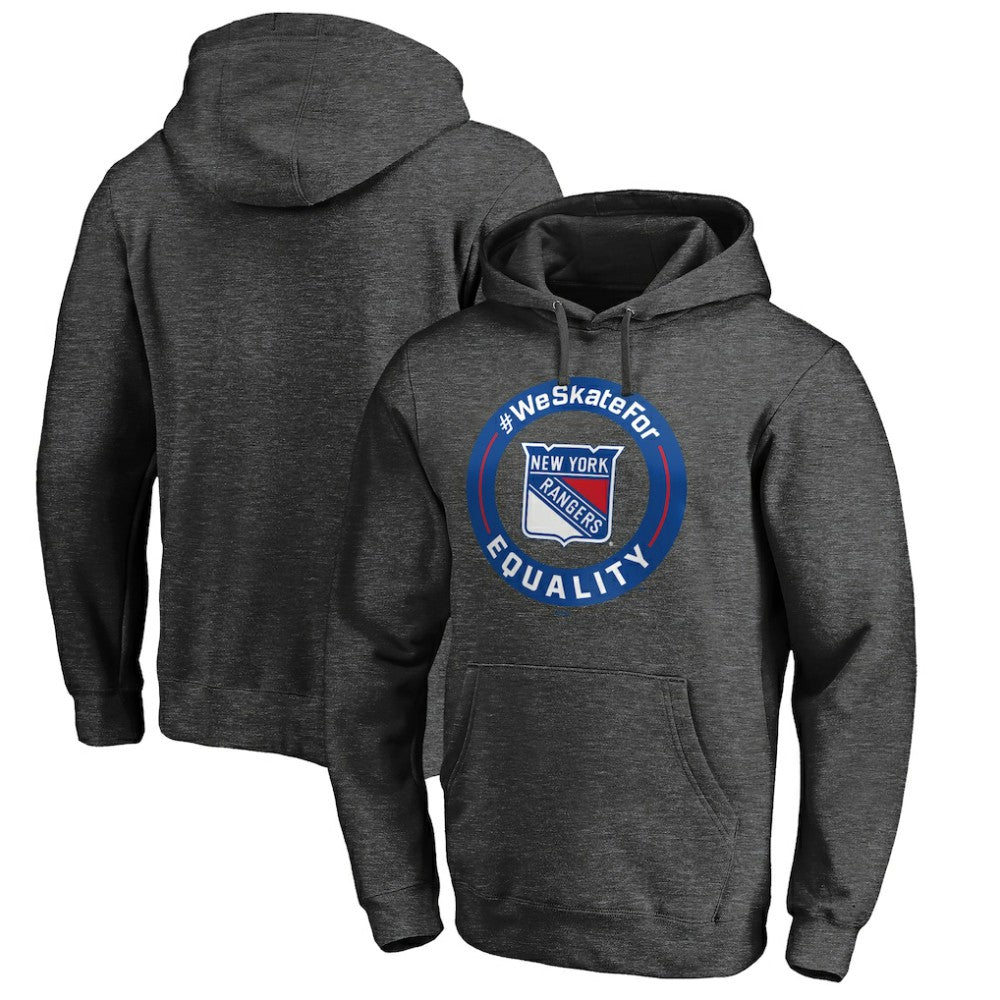 New York Rangers #WeSkateFor Pullover Hoodie - Heather Gray | NHL Lifestyle