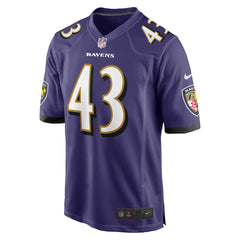Justice Hill Baltimore Ravens Game Jersey - Purple - Nike