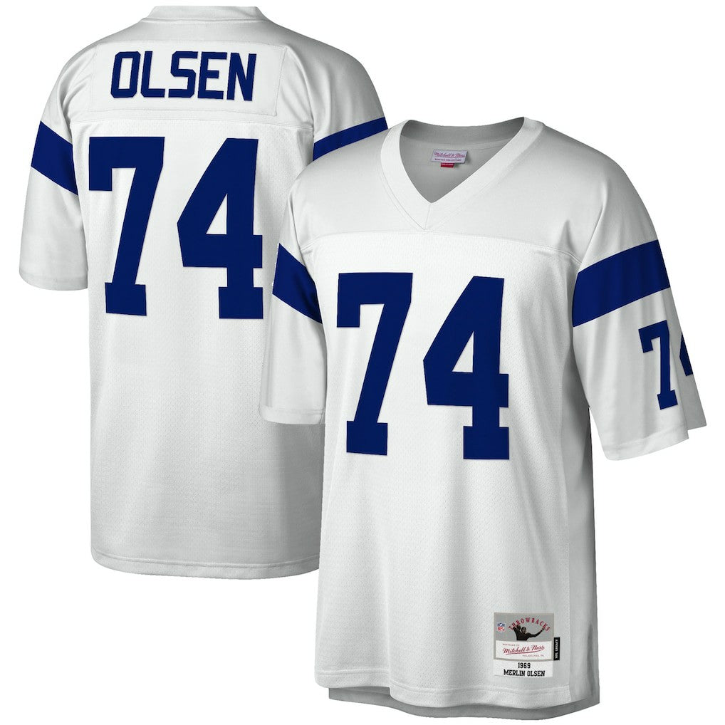 Merlin Olsen Los Angeles Rams Legacy Replica Jersey - White - Mitchell & Ness