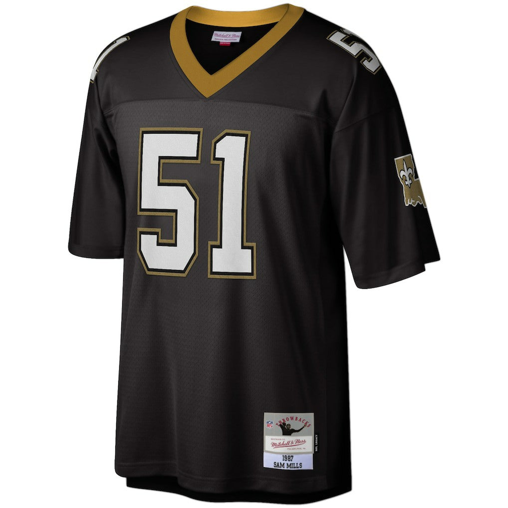 Sam Mills New Orleans Saints Legacy Replica Jersey - Black - Mitchell & Ness