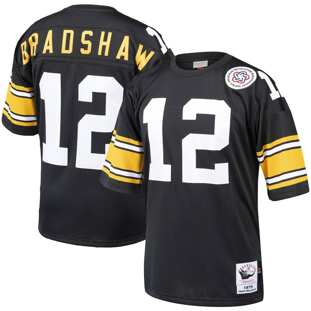 Terry Bradshaw Pittsburgh Steelers Authentic Throwback Retired Player Jersey - Black - Mitchell & Ness