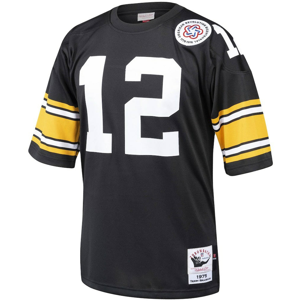 Terry Bradshaw Pittsburgh Steelers Authentic Throwback Retired Player Jersey - Black - Mitchell & Ness