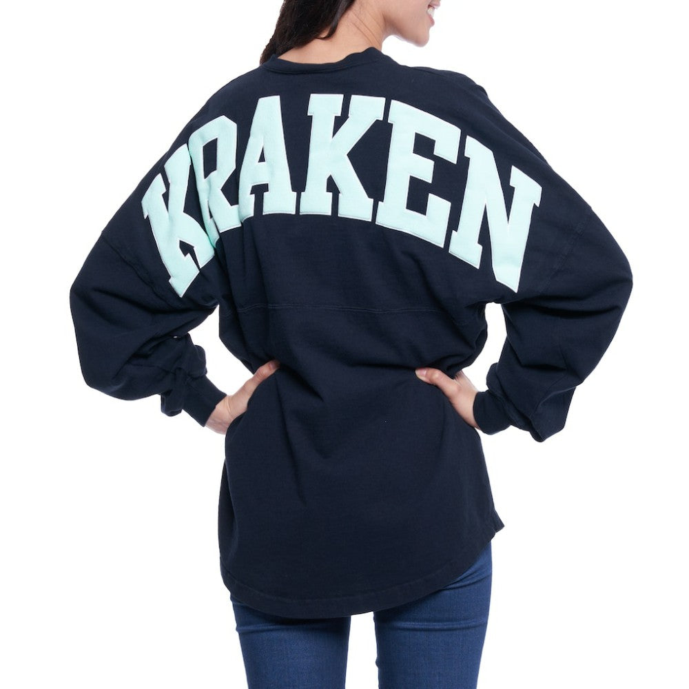 Seattle Kraken Fanatics Women's Lace Up Long Sleeve Spirit Top - Navy | Fanatics on sale