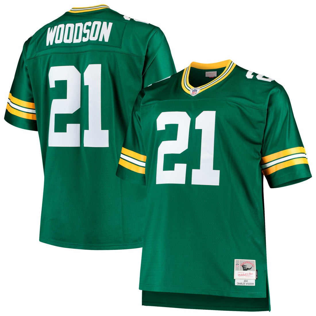 Charles Woodson Green Bay Packers Big & Tall 2010 Retired Player Replica Jersey - Green - Mitchell & Ness