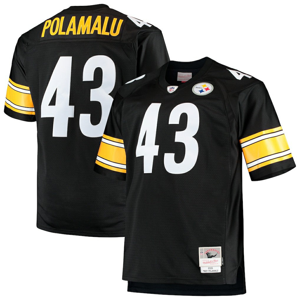Troy Polamalu Pittsburgh Steelers Big & Tall 2005 Retired Player Replica Jersey - Black - Mitchell & Ness