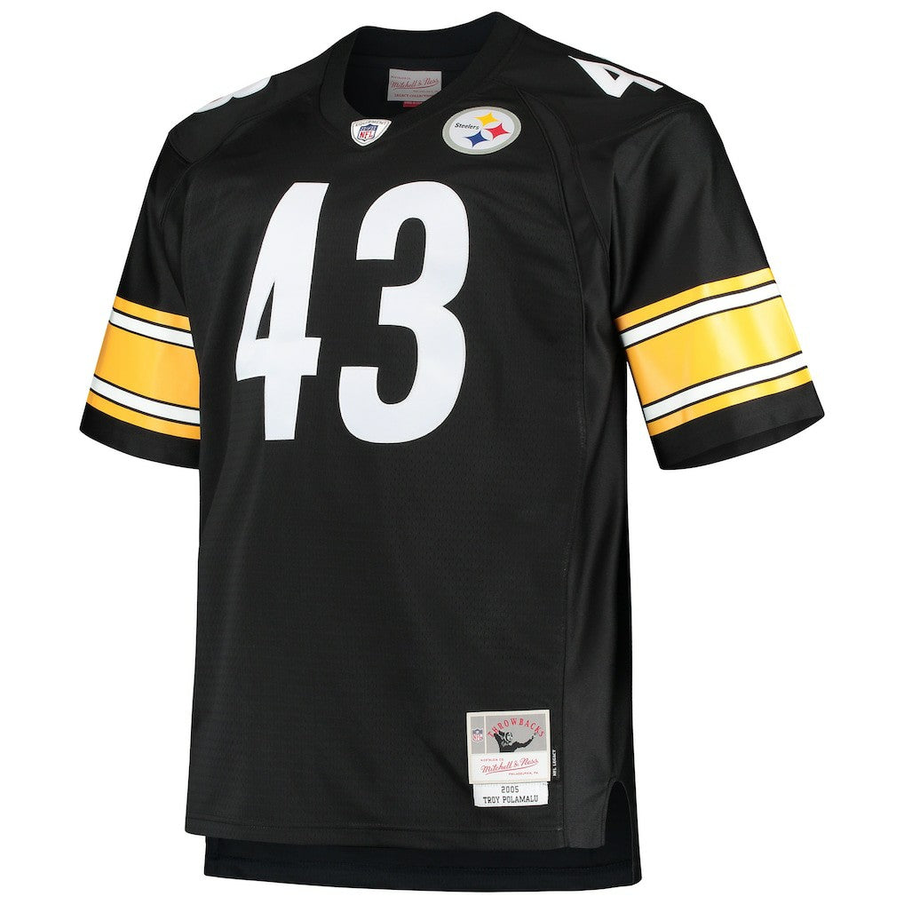 Troy Polamalu Pittsburgh Steelers Big & Tall 2005 Retired Player Replica Jersey - Black - Mitchell & Ness