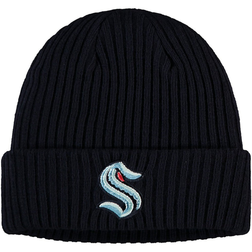 Seattle Kraken Fanatics Core Primary Logo Cuffed Knit Hat - Navy | Fanatics discount