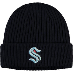 Seattle Kraken Fanatics Core Primary Logo Cuffed Knit Hat - Navy | Fanatics discount