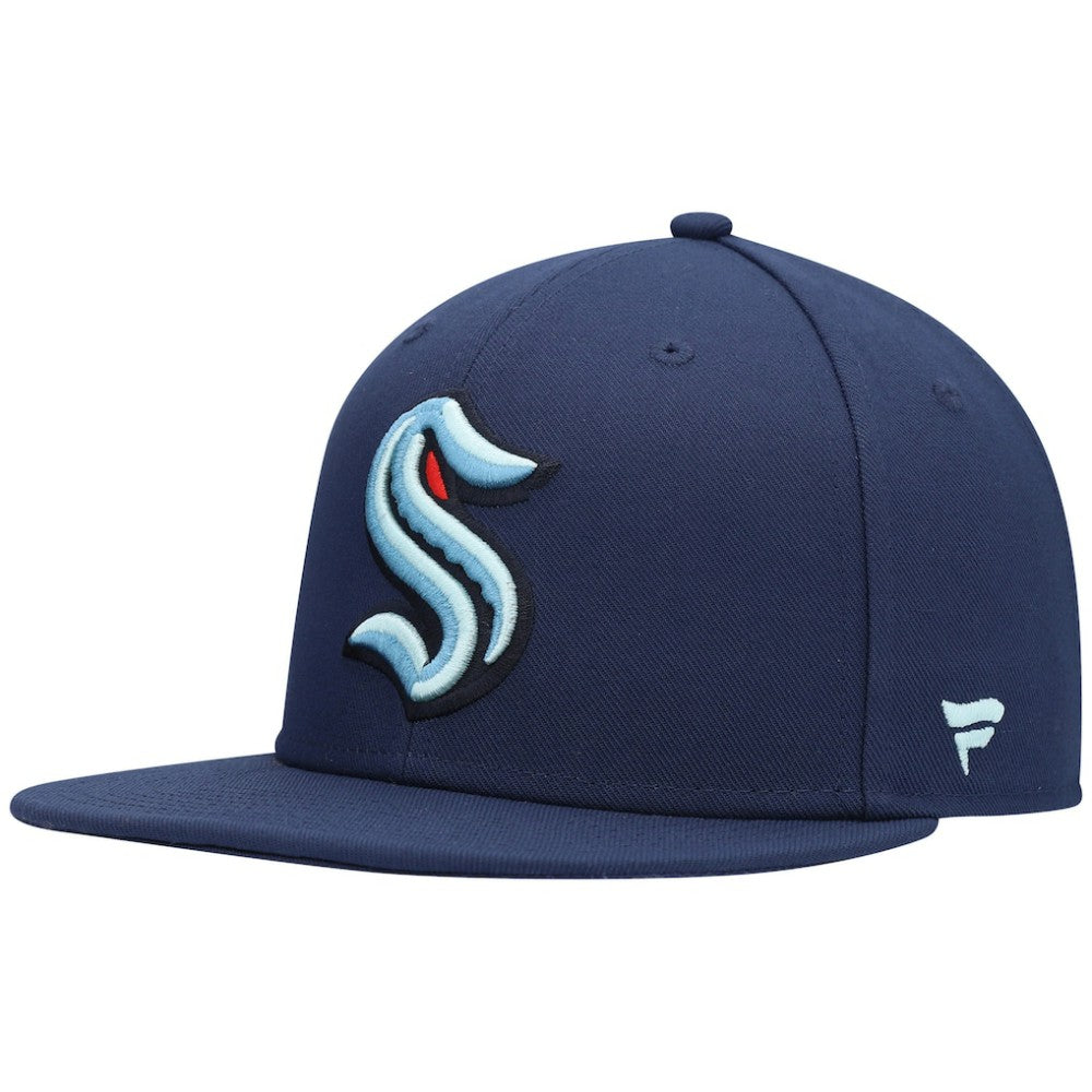 Seattle Kraken Fanatics Primary Logo Snapback Hat - Deep Sea Blue | Fanatics Clearance