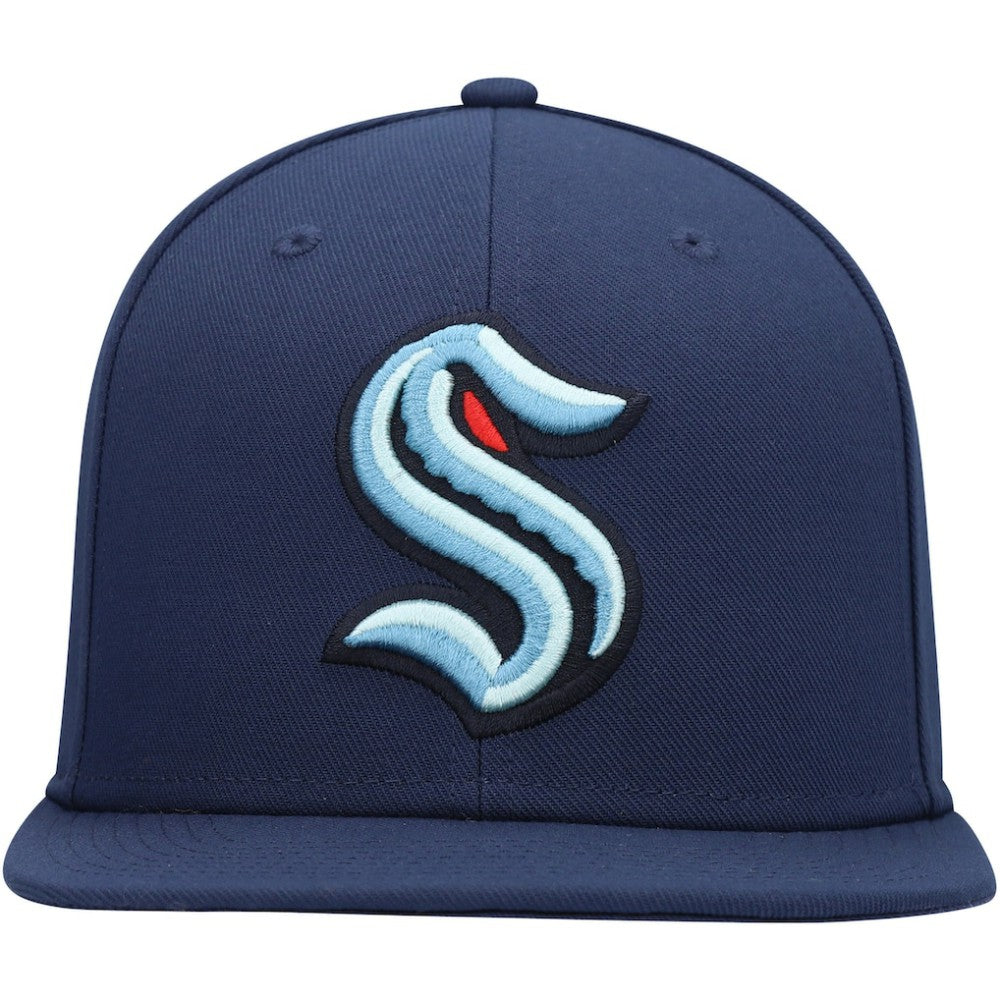 Seattle Kraken Fanatics Primary Logo Snapback Hat - Deep Sea Blue | Fanatics Clearance