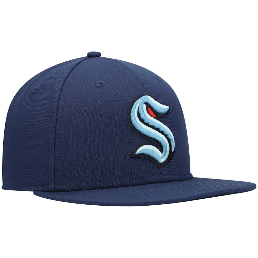 Seattle Kraken Fanatics Primary Logo Snapback Hat - Deep Sea Blue | Fanatics Clearance