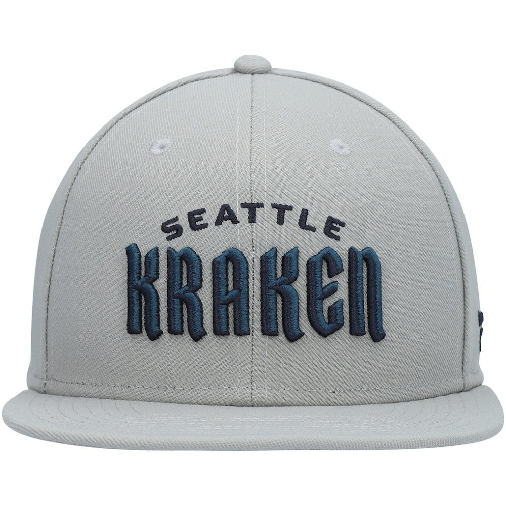 Seattle Kraken Fanatics Wordmark Logo Snapback Hat - Gray | Fanatics sale
