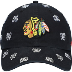 Chicago Blackhawks '47 Women's Confetti Clean Up Adjustable Hat - Black | 47 brand sale