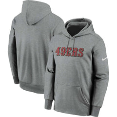 San Francisco 49ers Wordmark Performance Pullover Hoodie - Charcoal - Nike