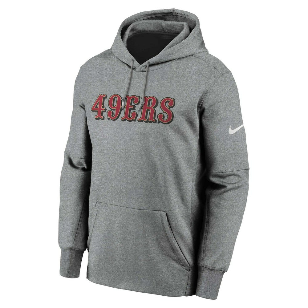 San Francisco 49ers Wordmark Performance Pullover Hoodie - Charcoal - Nike